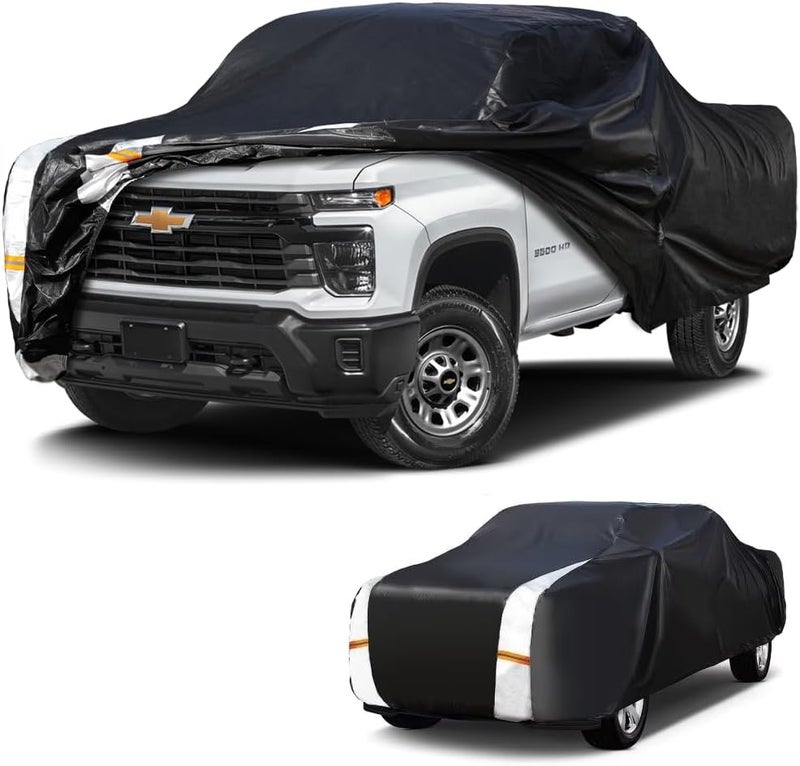Cotryvox Chevrolet Silverado 3500HD Truck Cover Custom Fit 2001-2026 Regular Cab LB (8.1') with Door Zipper, 12 Layers Full Exterior Pickup Truck Cover Waterproof All Weather, Wind Dust Sun and UV Protection. - Image 1